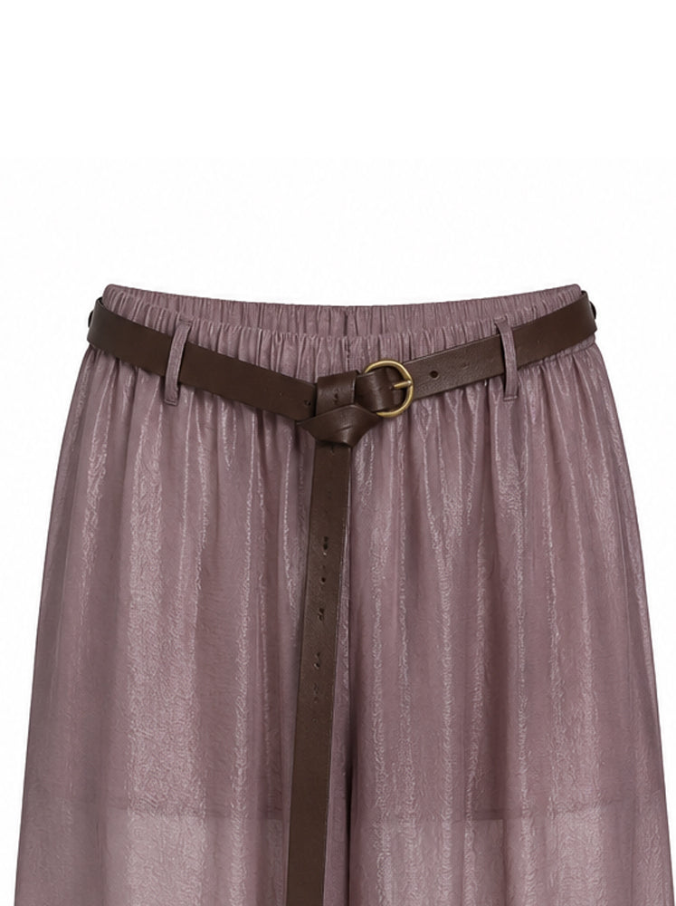 Pantaloni palazzo lyocell con cintura