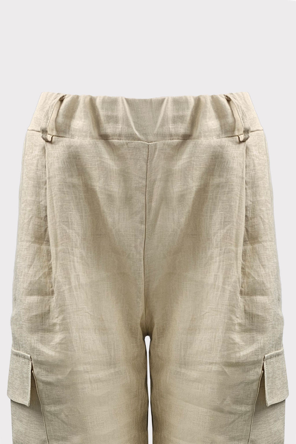 Pantalone cargo in lino