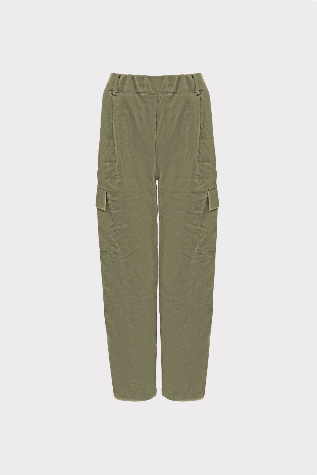 Pantalone cargo in lino