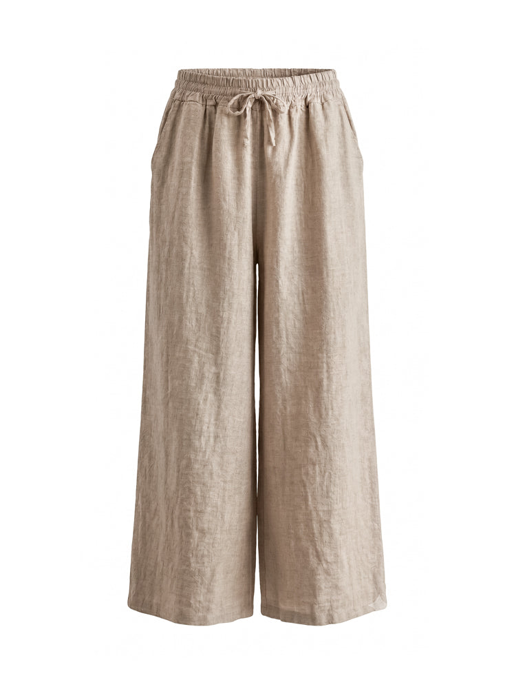 Pantaloni lino con coulisse