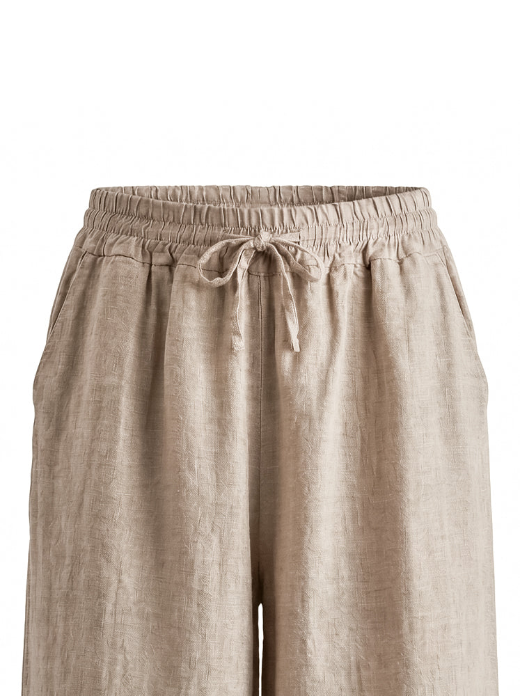 Pantaloni lino con coulisse