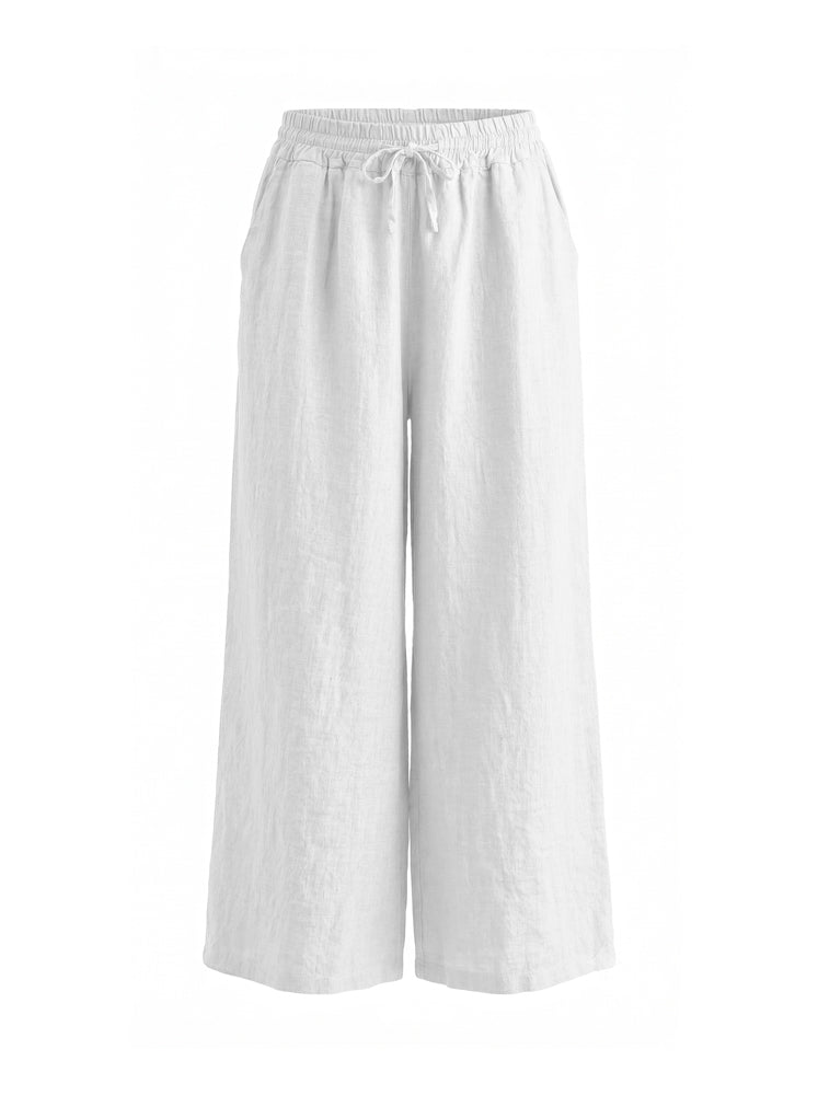 Pantaloni lino con coulisse