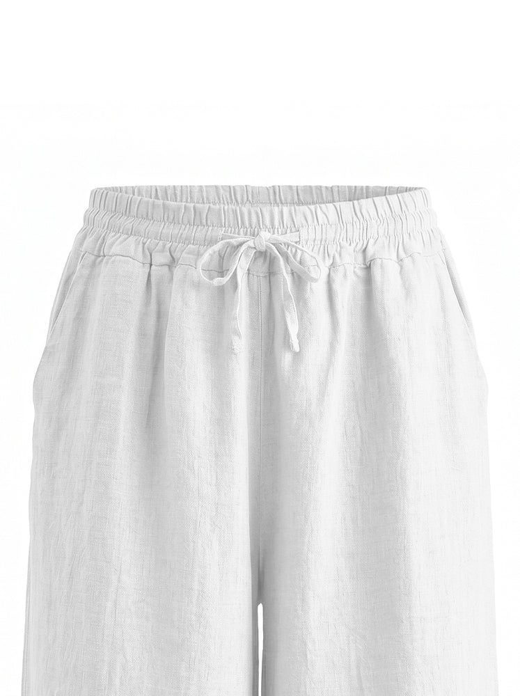 Pantaloni lino con coulisse