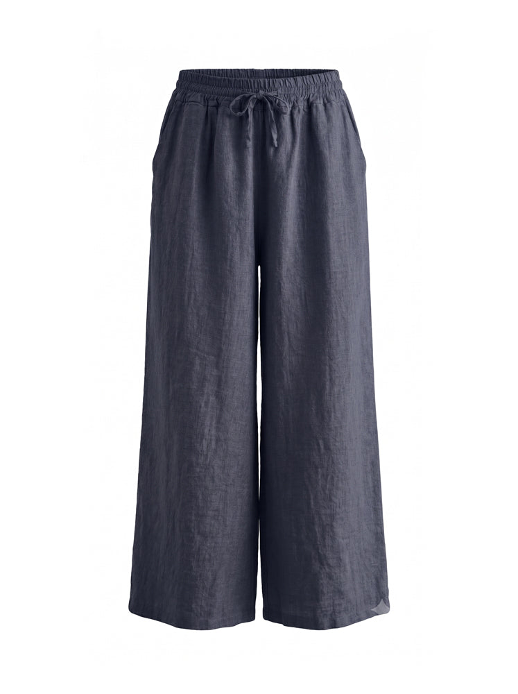Pantaloni lino con coulisse
