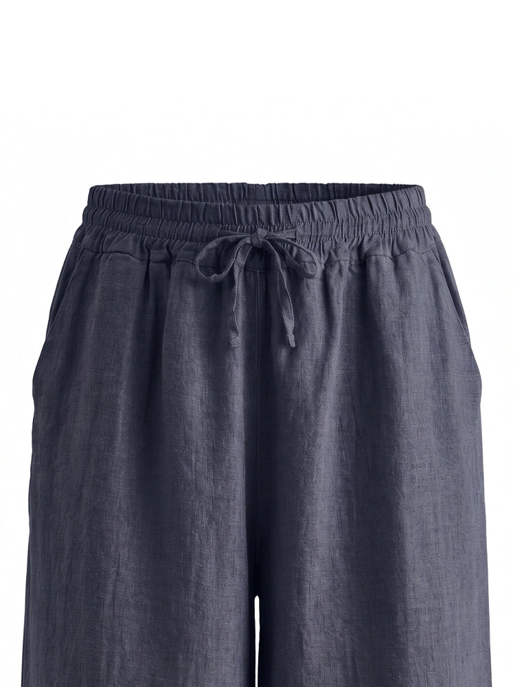 Pantaloni lino con coulisse
