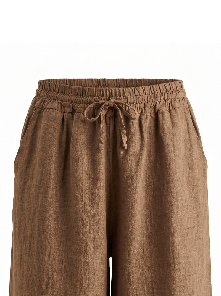 Pantaloni lino con coulisse