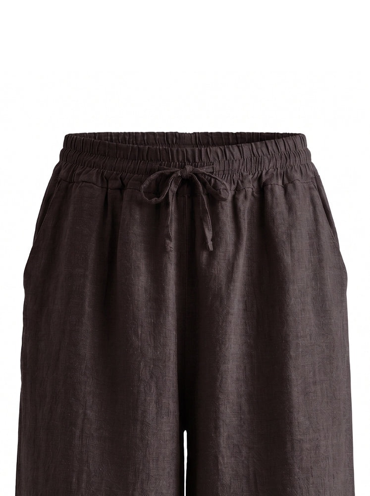 Pantaloni lino con coulisse