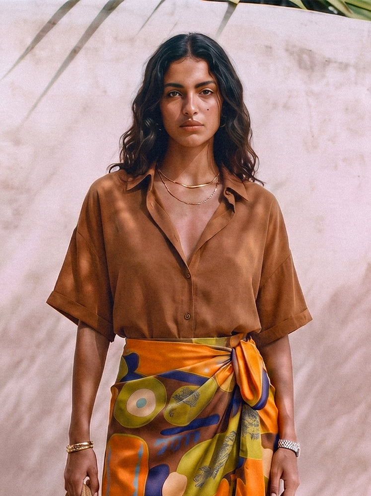 Camicia fluida dettaglio nodo