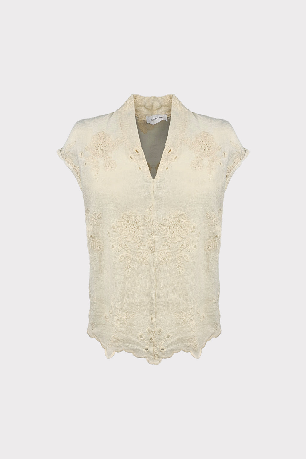 Blusa lino ricamato