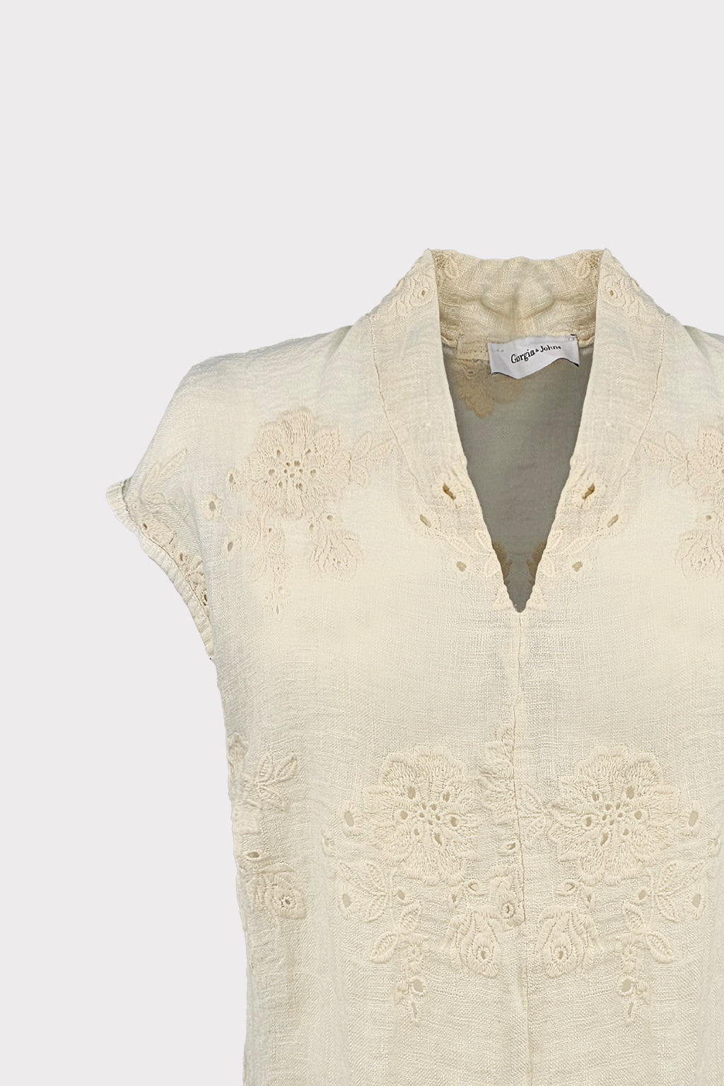 Blusa lino ricamato