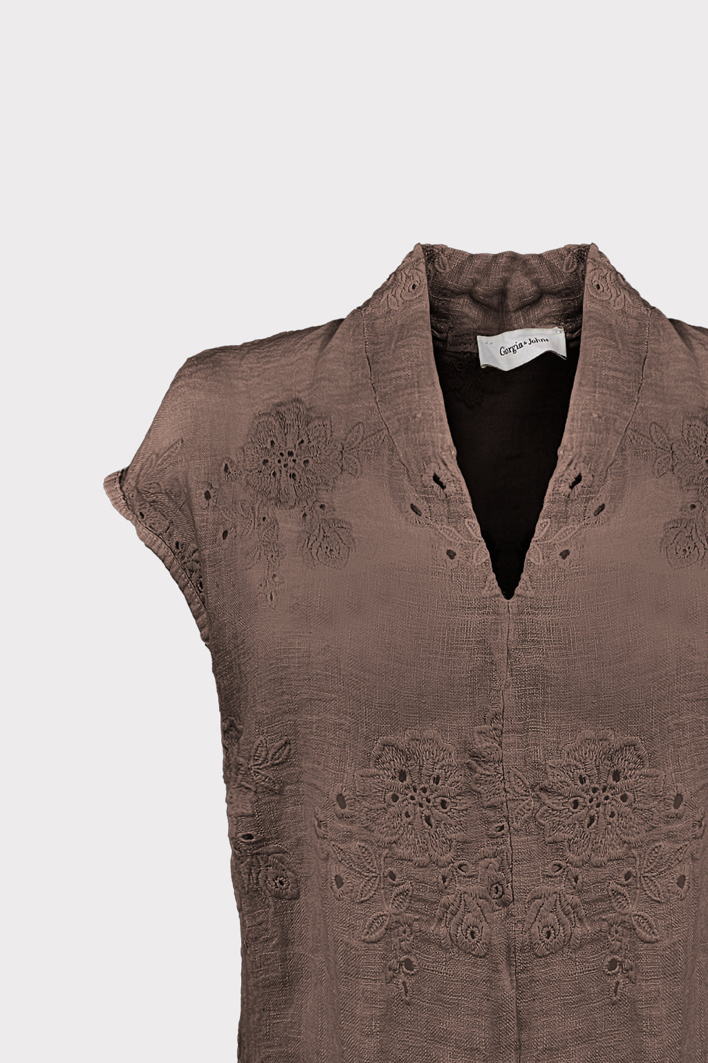 Blusa lino ricamato