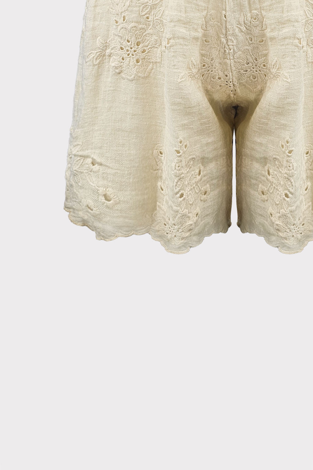 Shorts lino ricamato