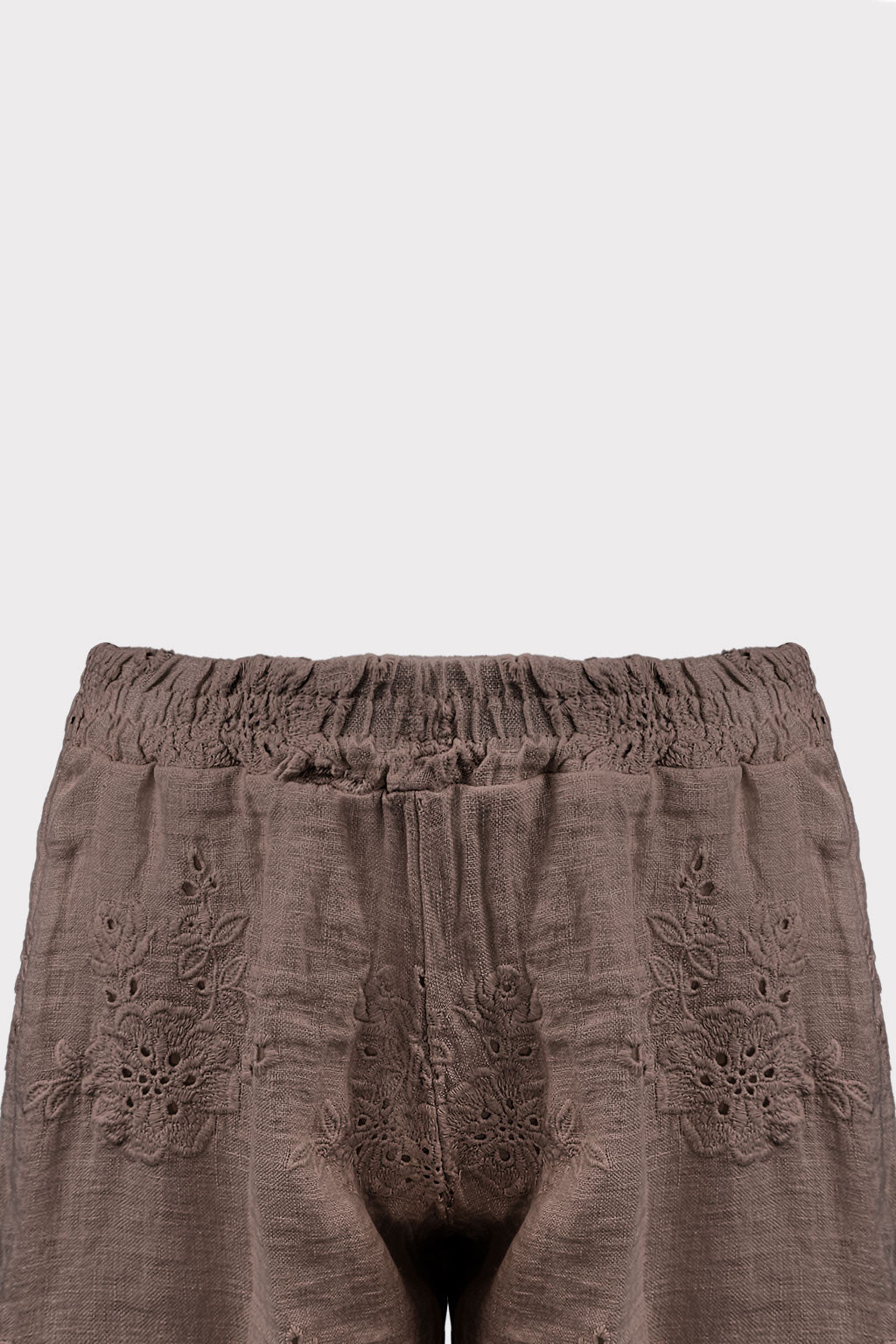 Shorts lino ricamato