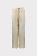 Pantaloni lino ricamato