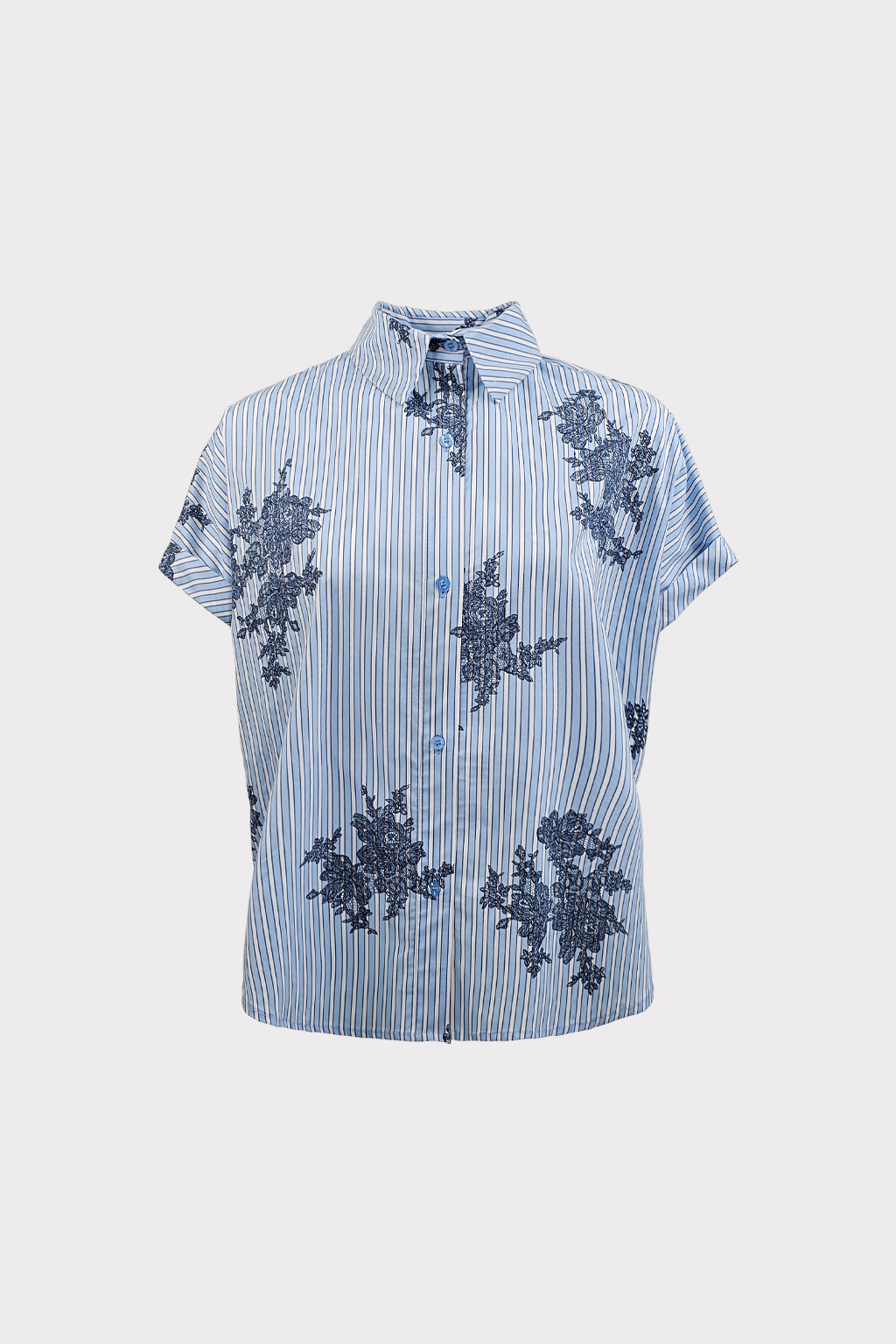 Camicia riga effetto ricamo