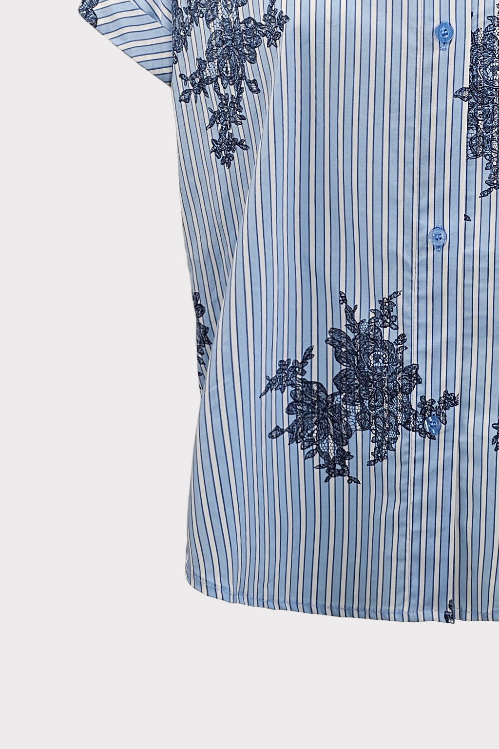 Camicia riga effetto ricamo