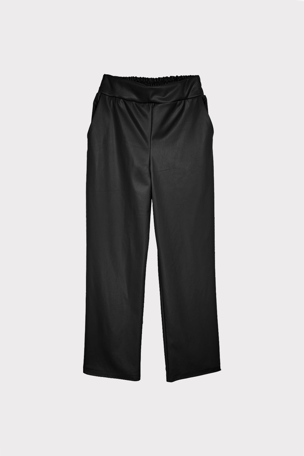 Pantalone ecopelle retro elastico