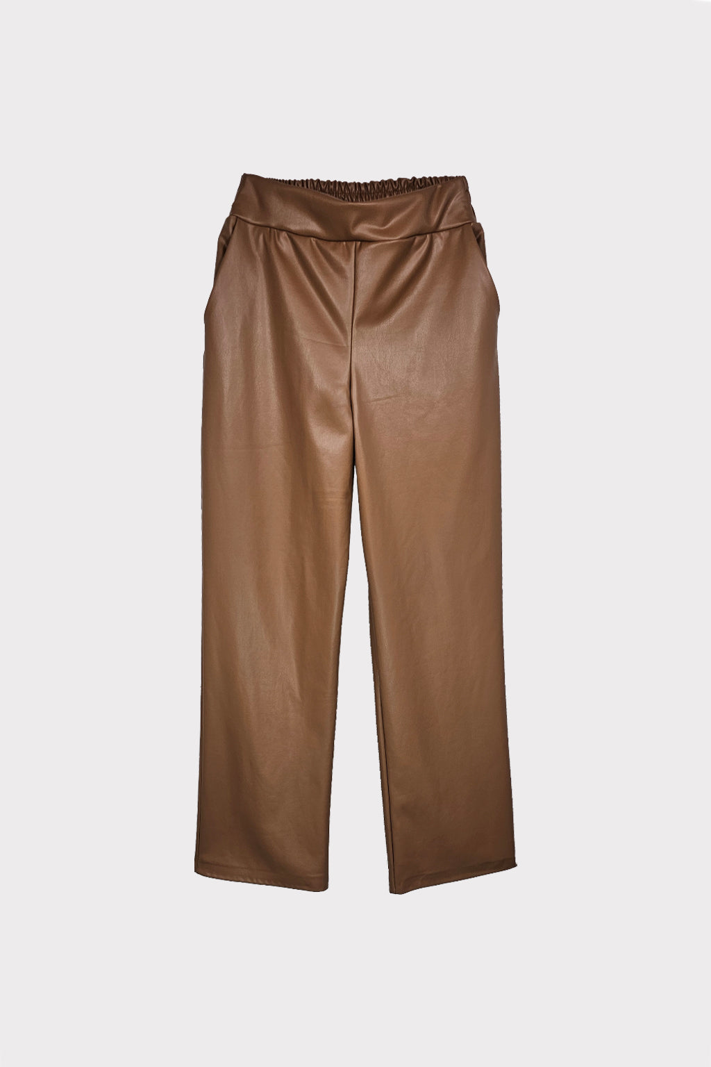 Pantalone ecopelle retro elastico