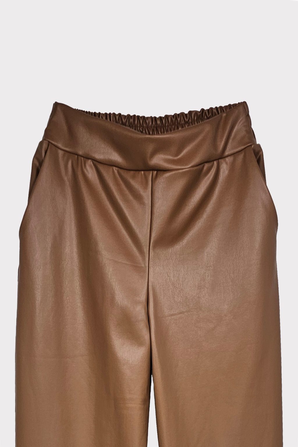 Pantalone ecopelle retro elastico