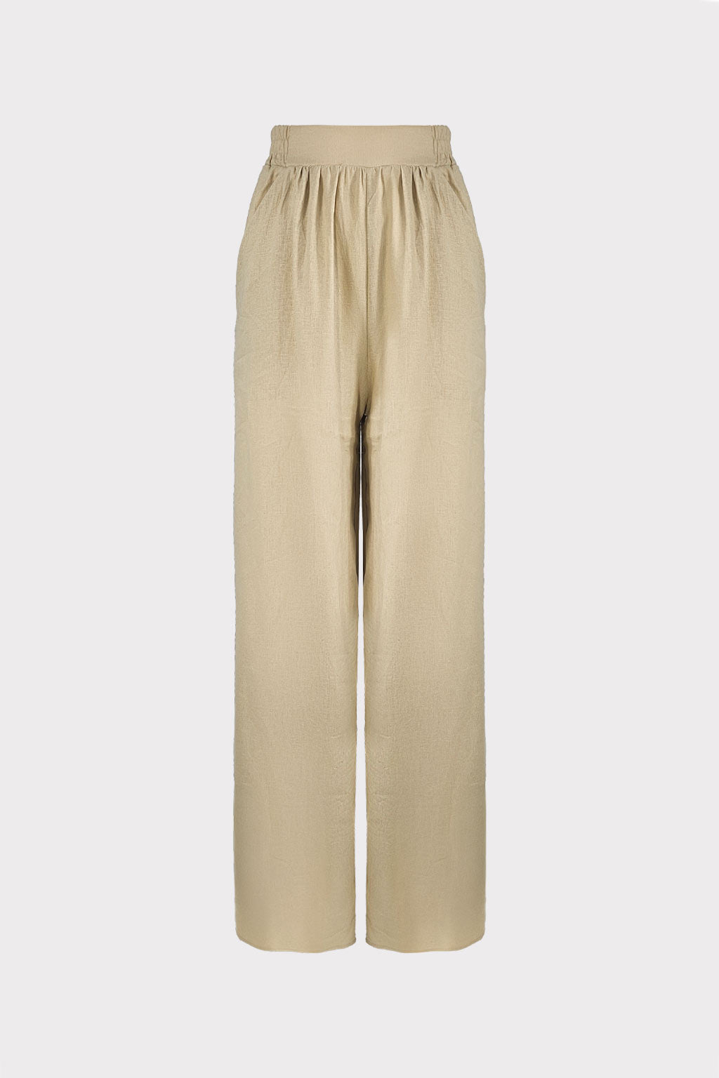 Pantalone wide leg misto lino