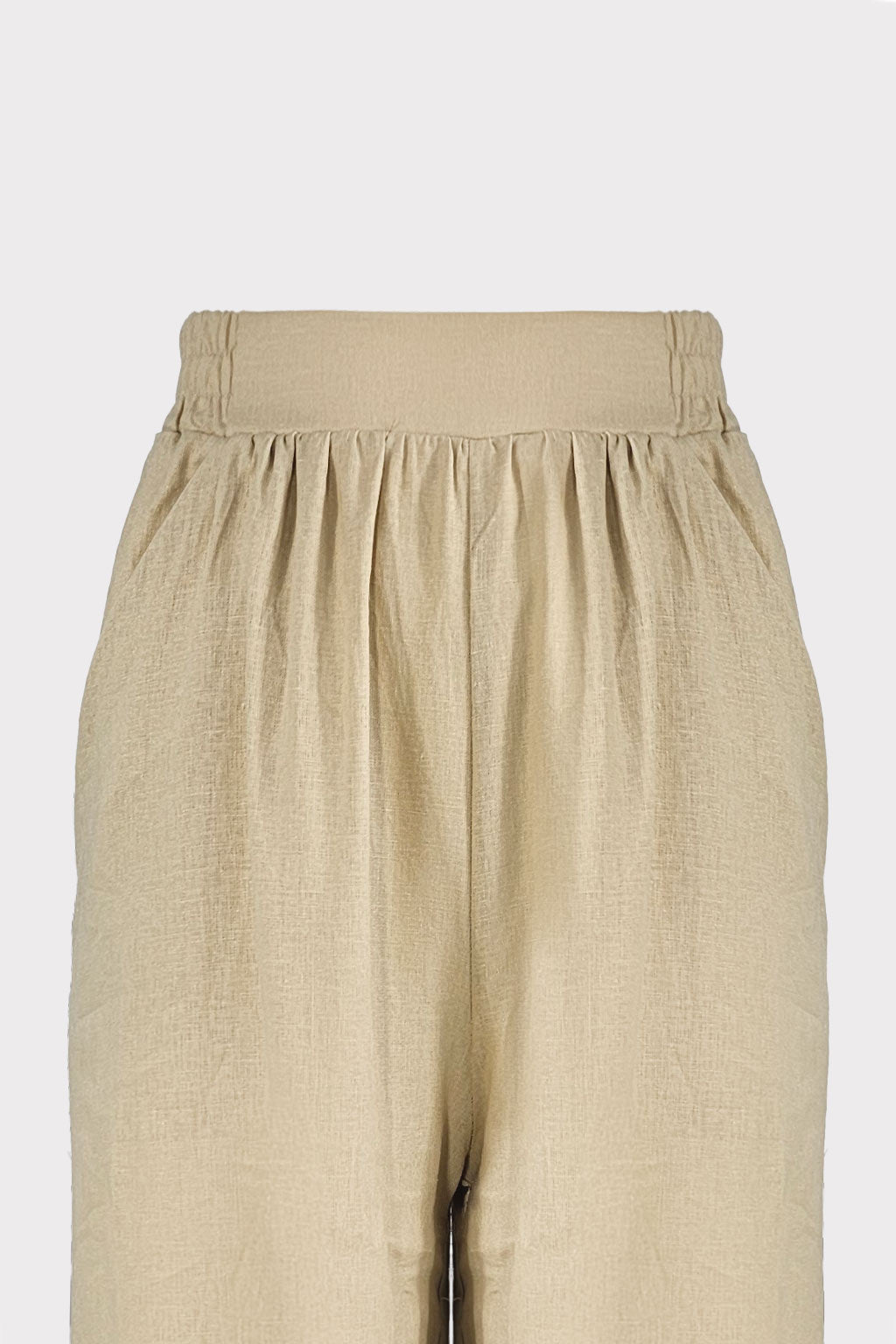 Pantalone wide leg misto lino