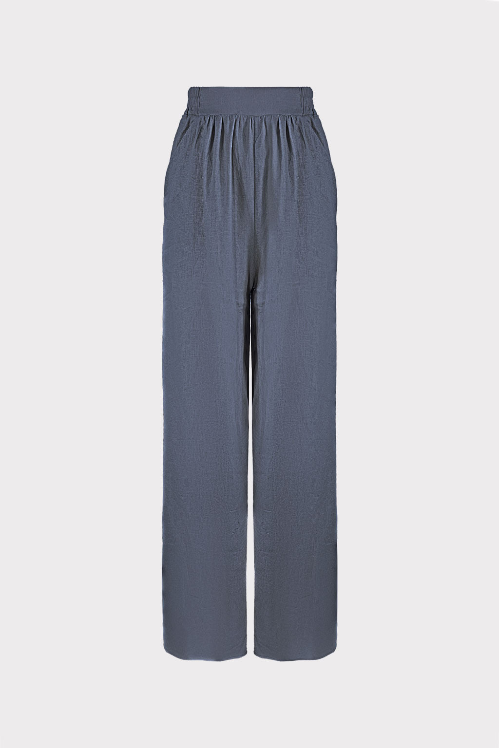Pantalone wide leg misto lino