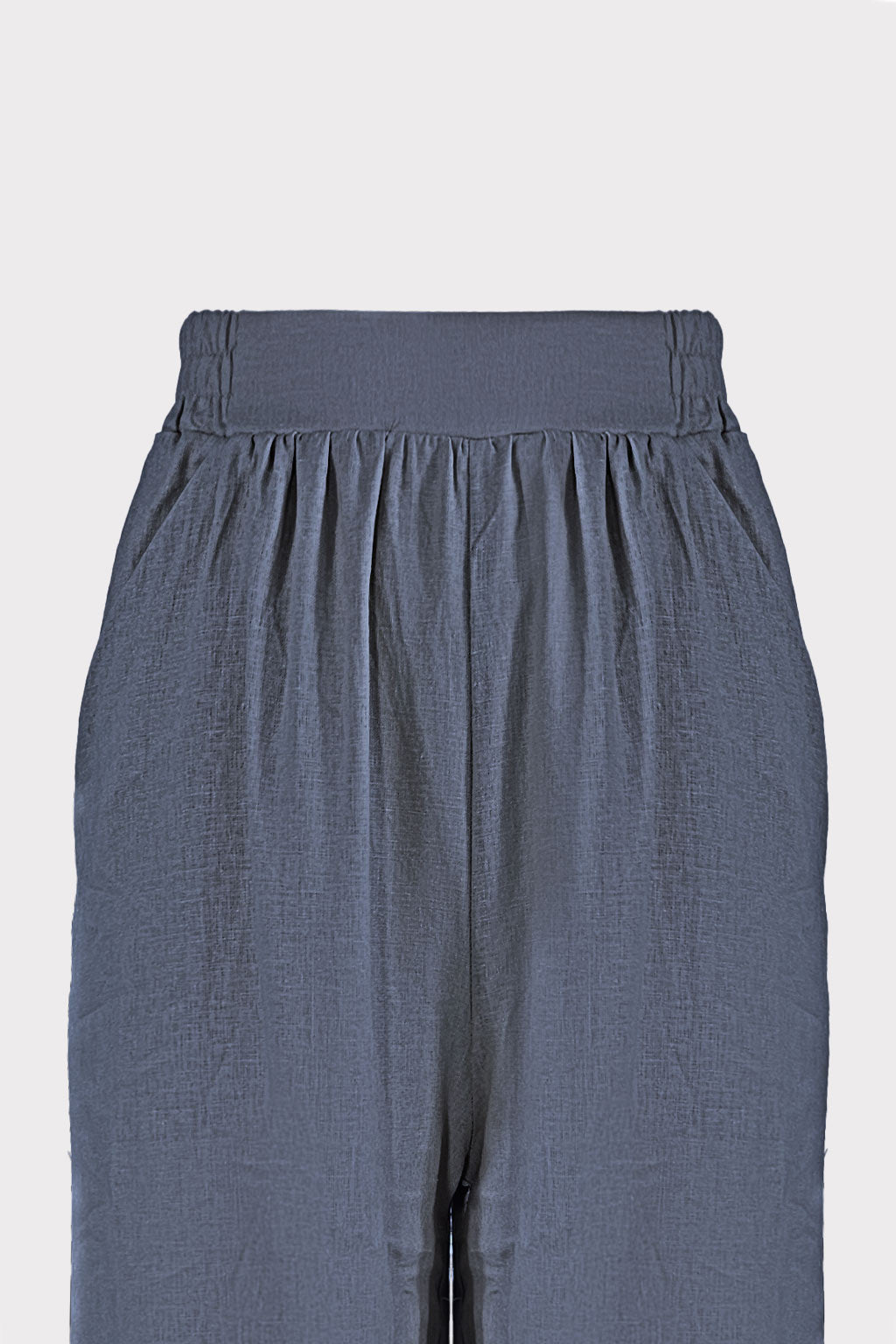 Pantalone wide leg misto lino