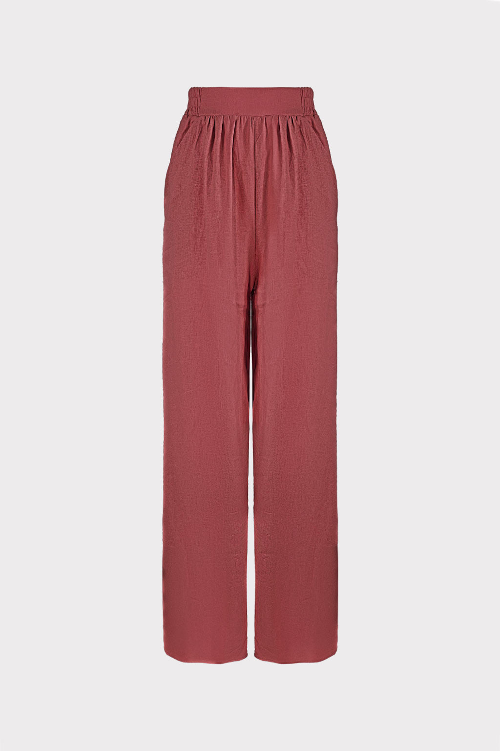 Pantalone wide leg misto lino
