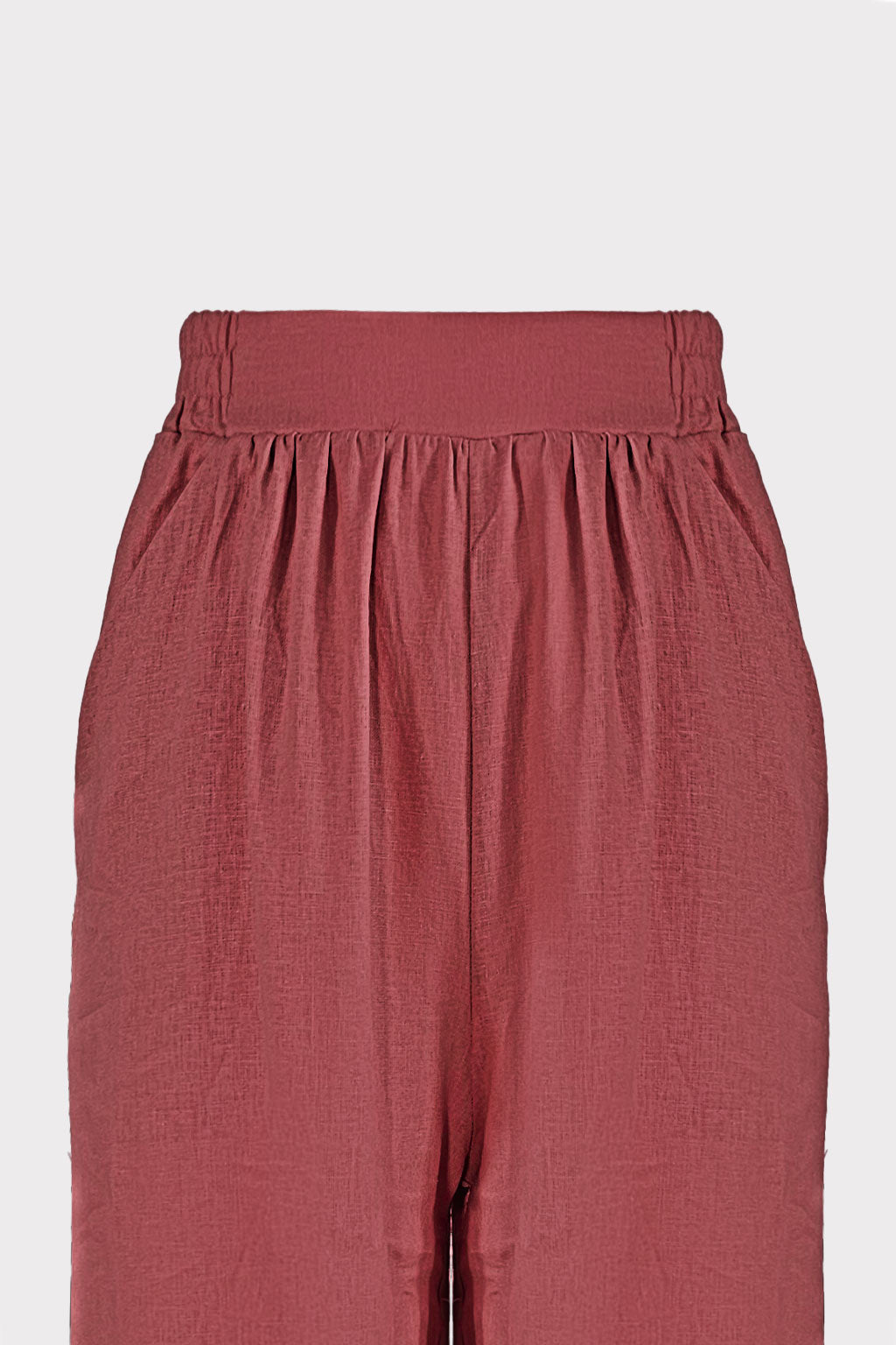Pantalone wide leg misto lino