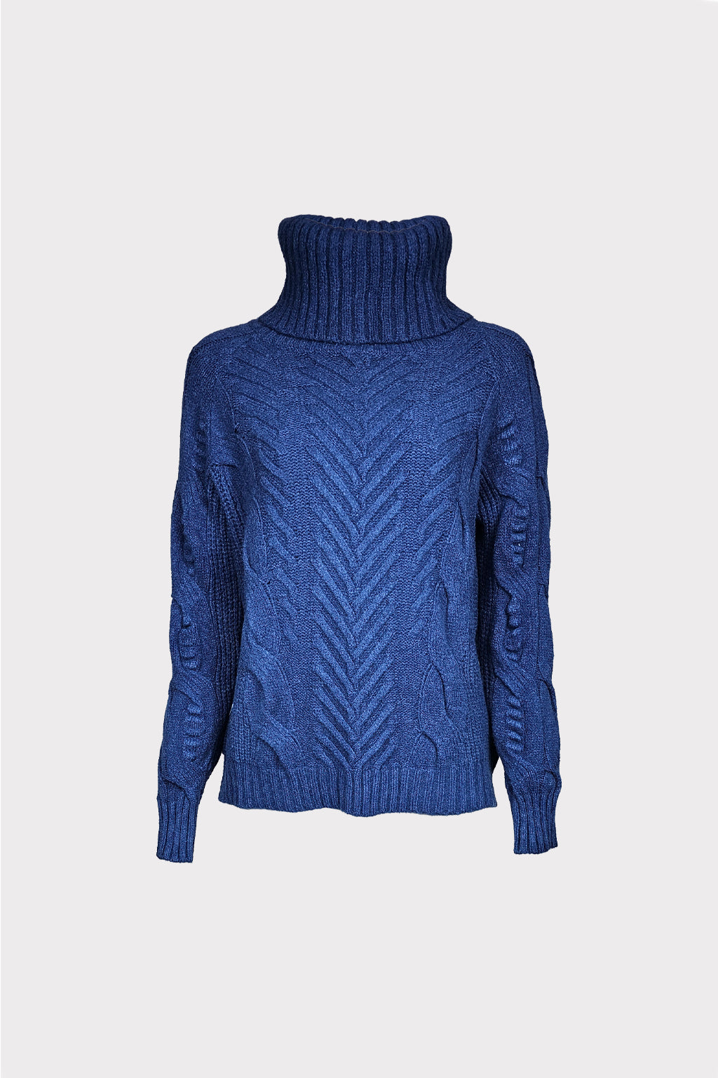 Maglia collo alto trecce