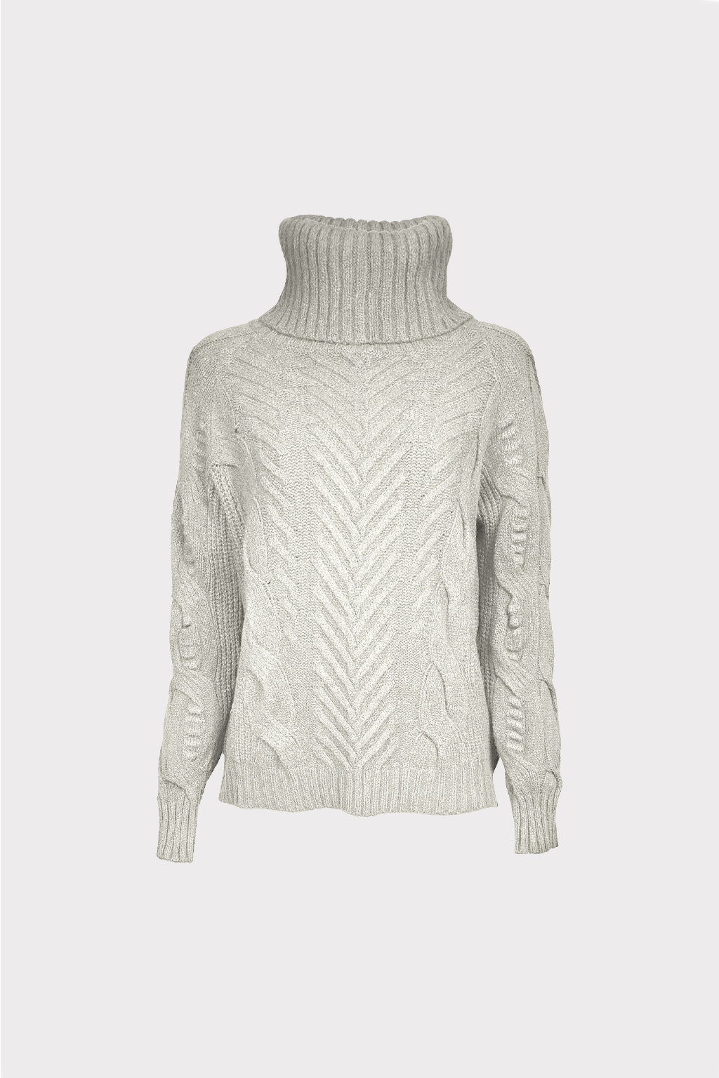 Maglia collo alto trecce