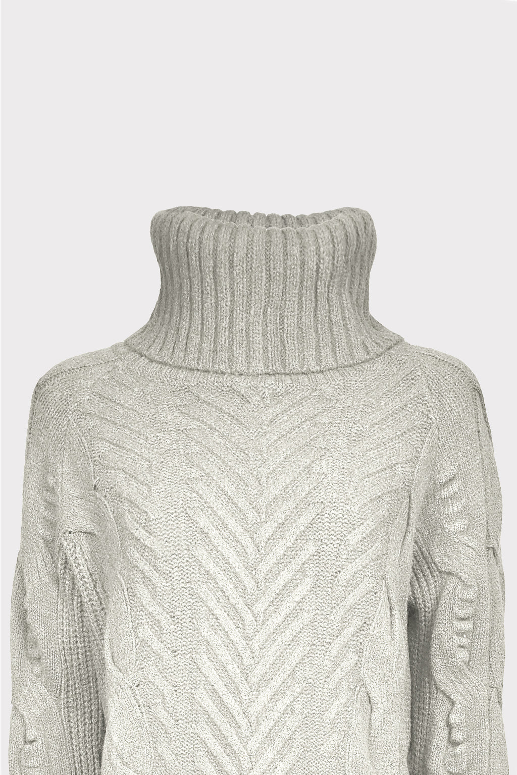 Maglia collo alto trecce