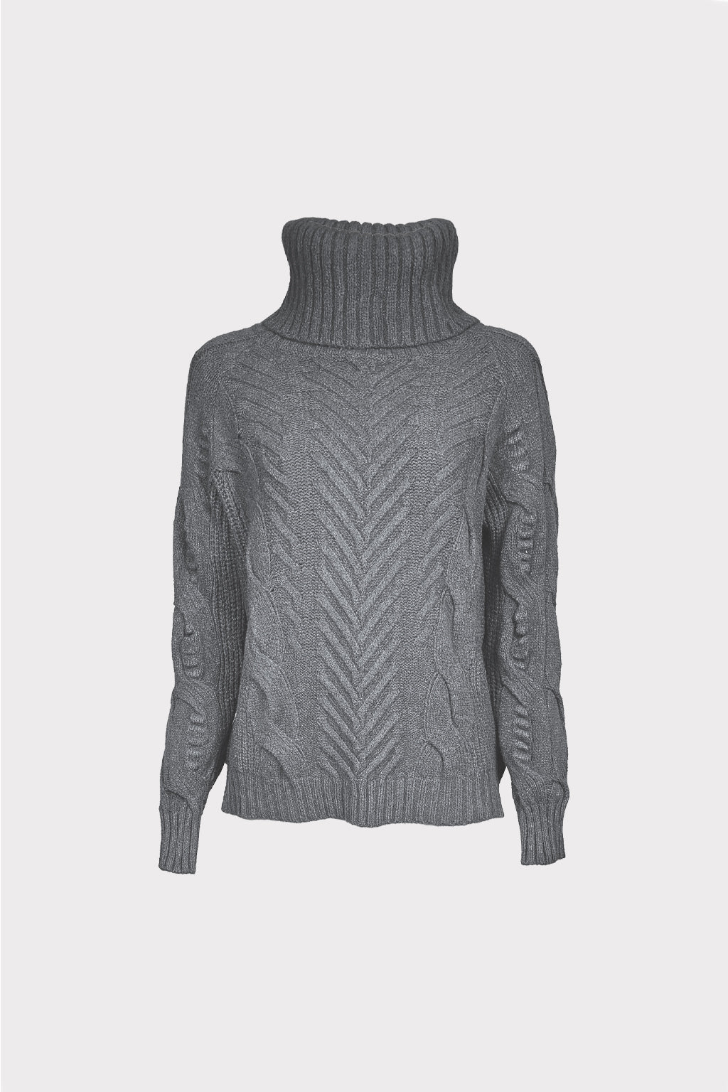 Maglia collo alto trecce