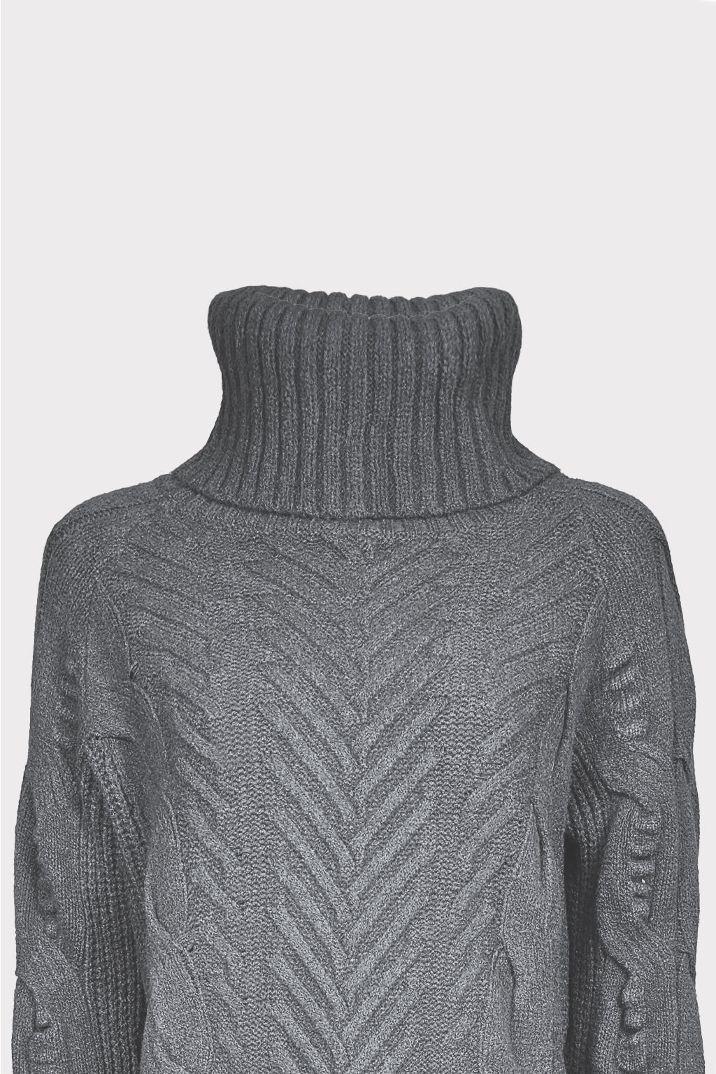 Maglia collo alto trecce