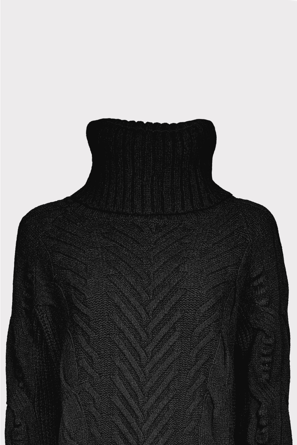 Maglia collo alto trecce