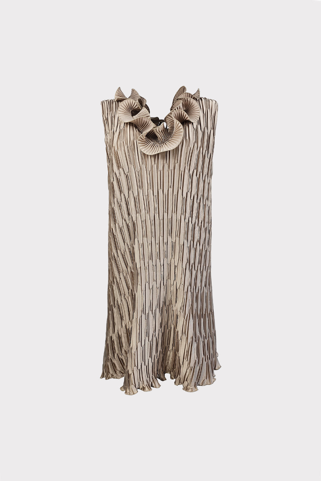 Abito satin con rouches