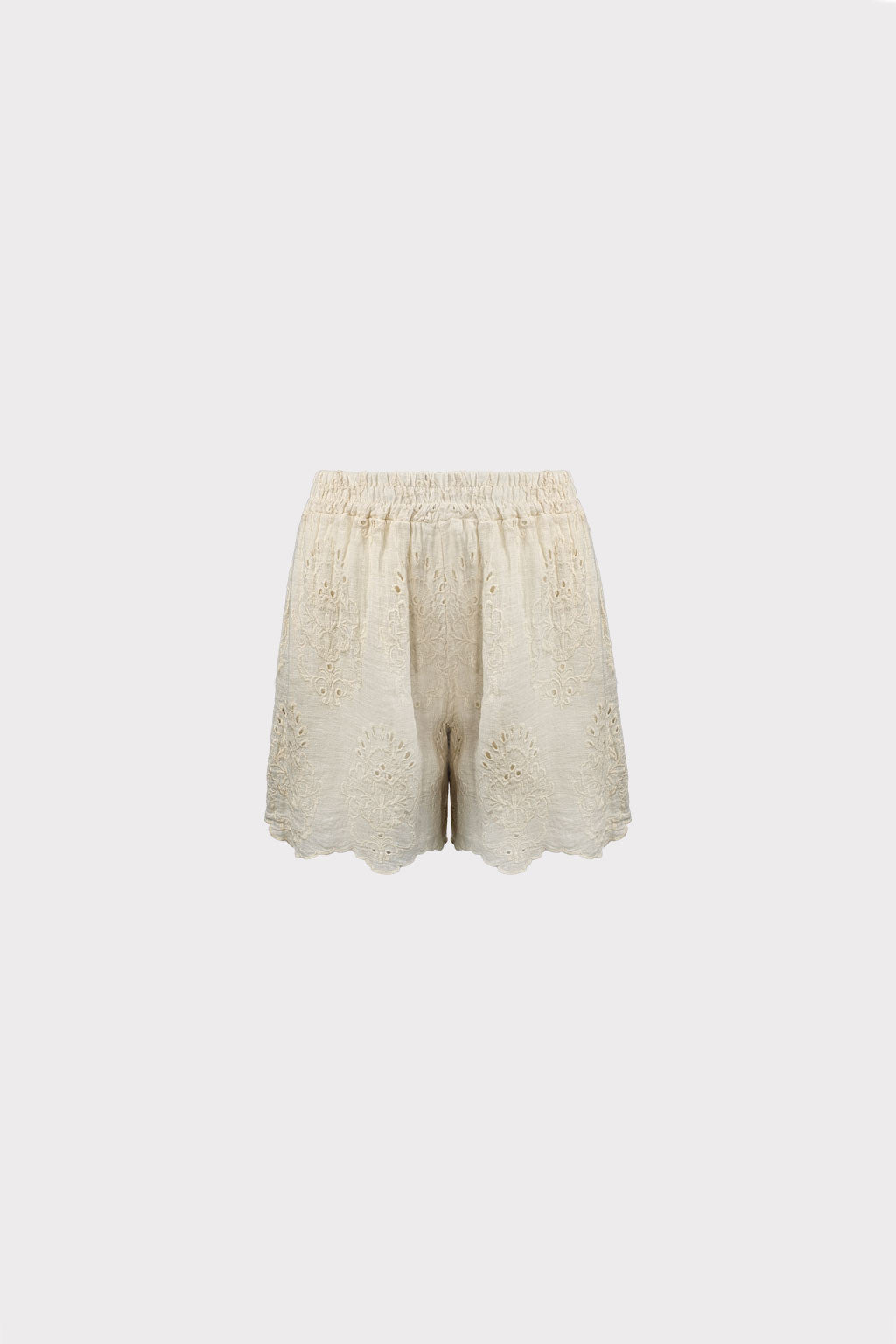 Pantalone con ricamo traforato