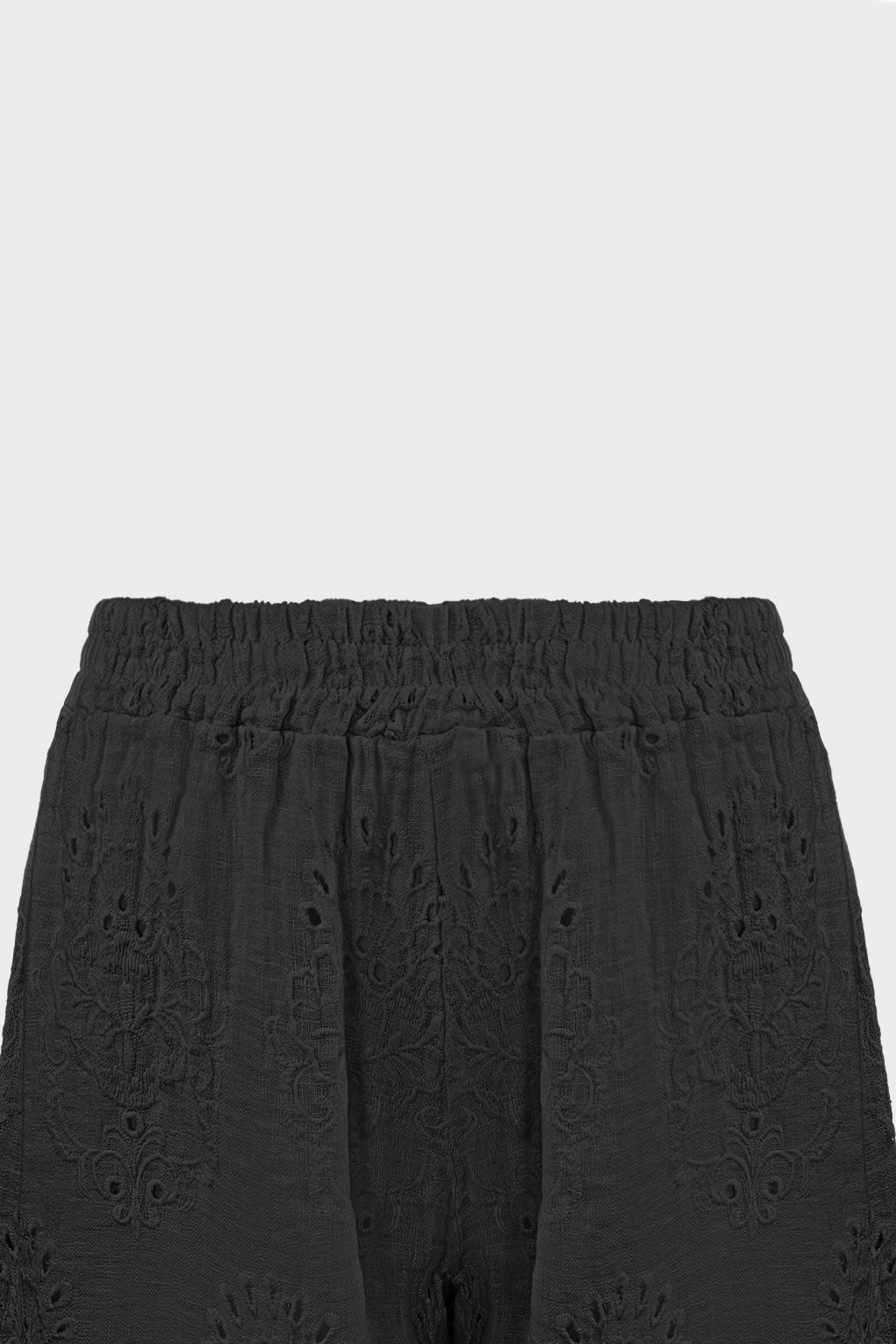 Pantalone con ricamo traforato