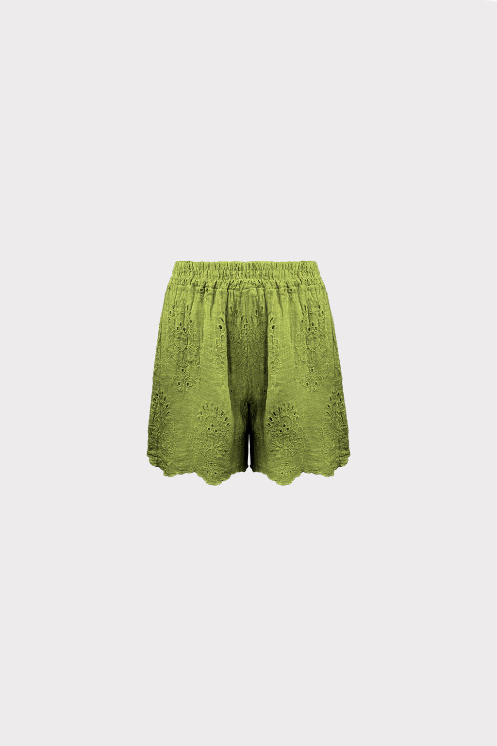 Pantalone con ricamo traforato