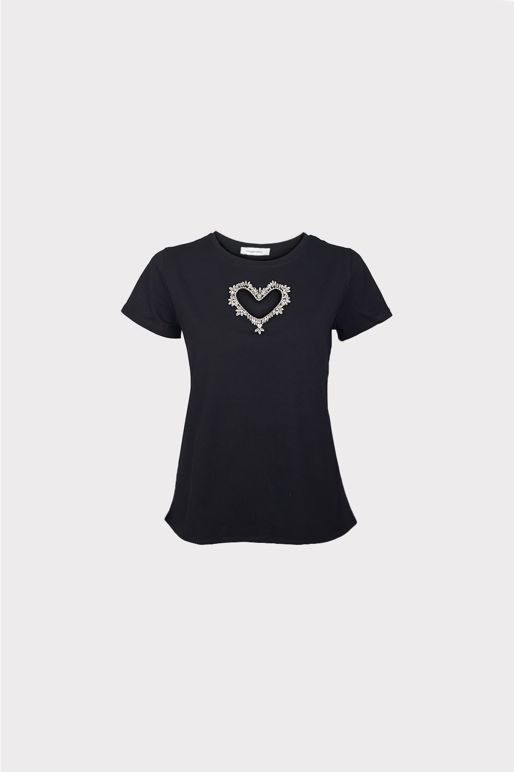 T-shirt cuore con pietre