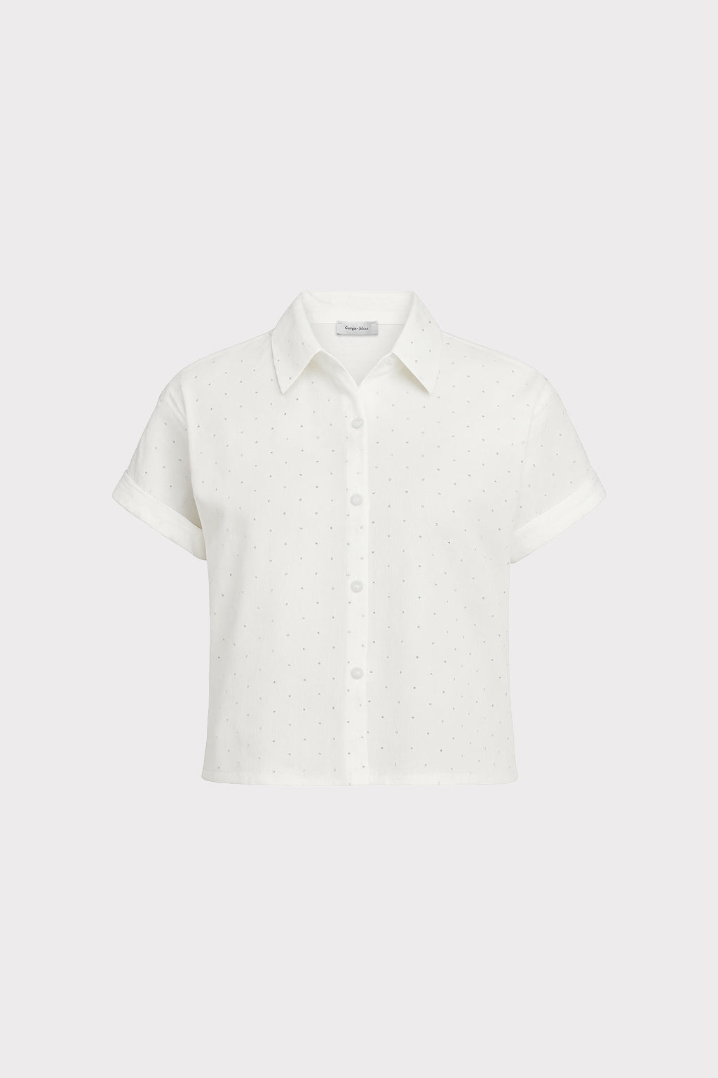 Camicia cropped con strass
