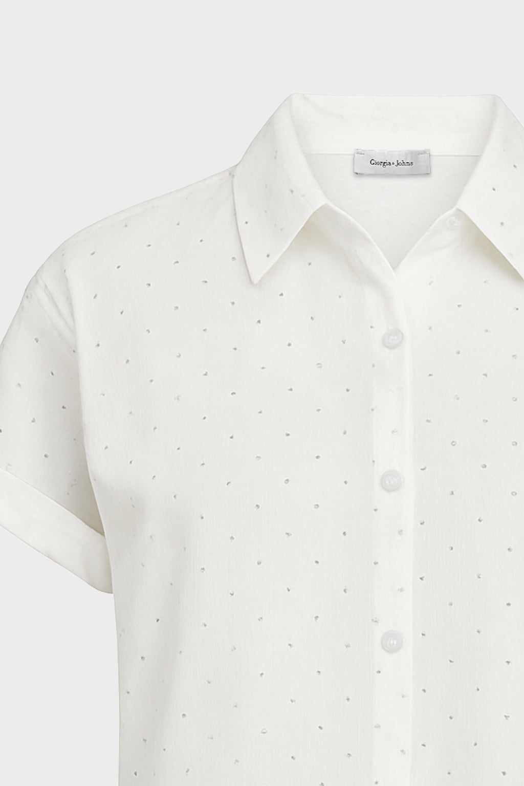 Camicia cropped con strass