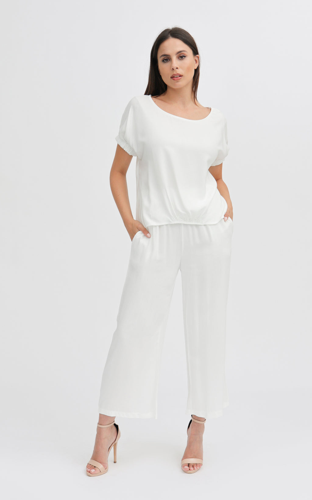 Blusa maniche con elasticatura