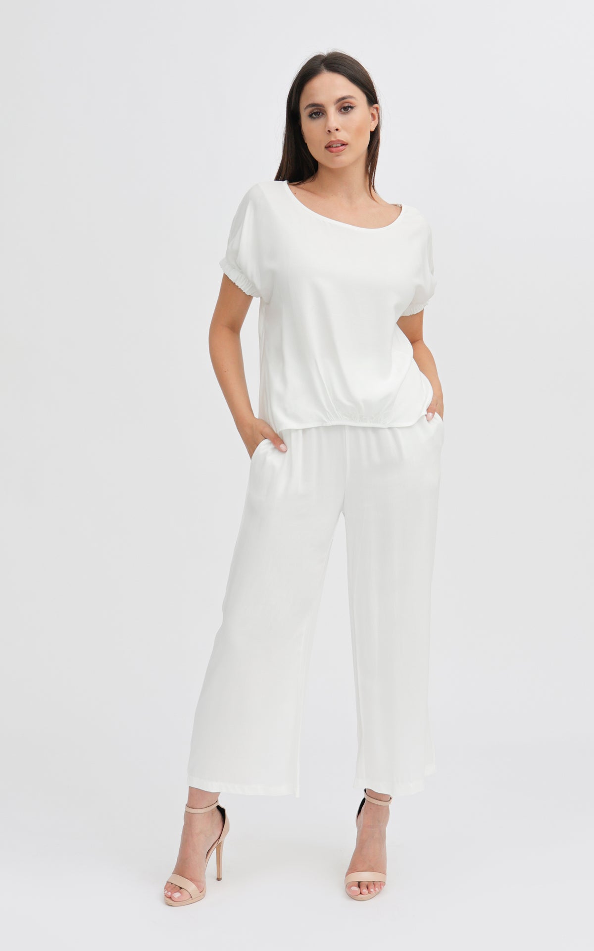 Blusa maniche con elasticatura
