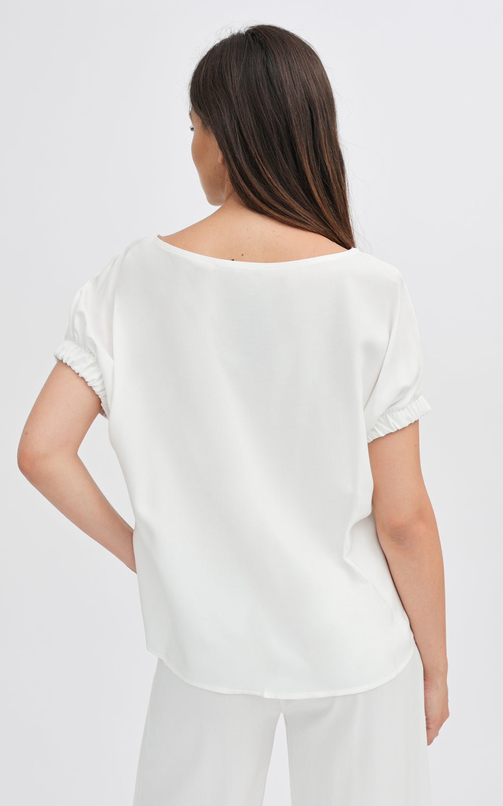 Blusa maniche con elasticatura