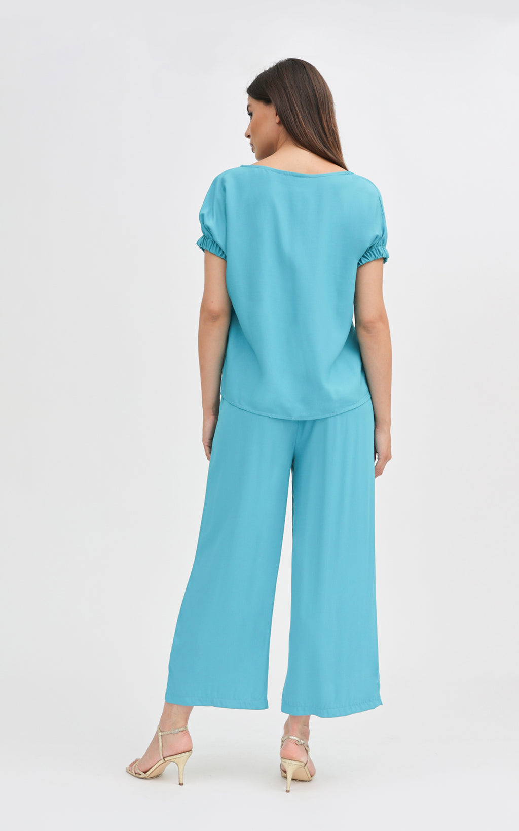 Blusa maniche con elasticatura