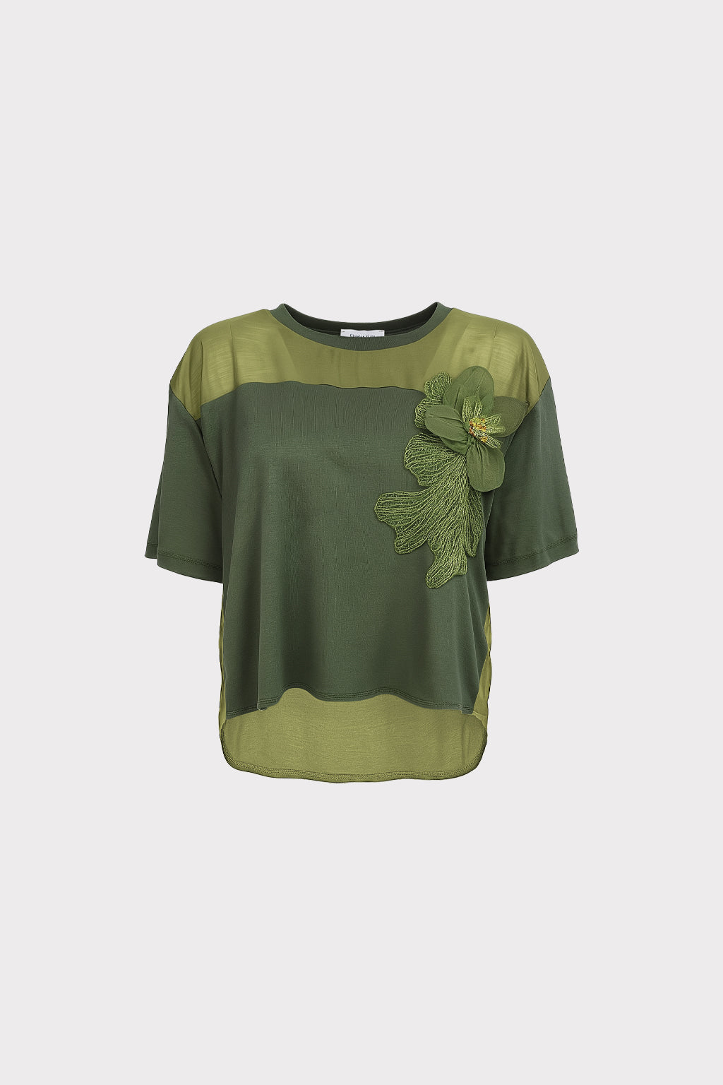 Blusa dettaglio fiore e perle