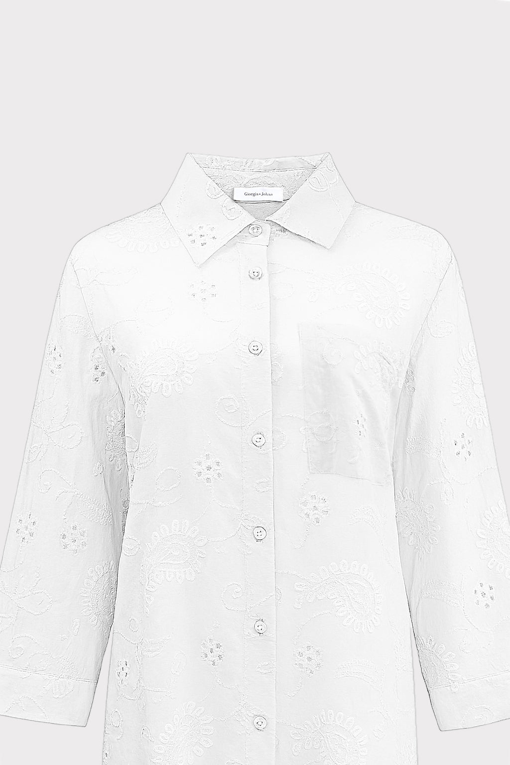 Abito camicia corto in sangallo