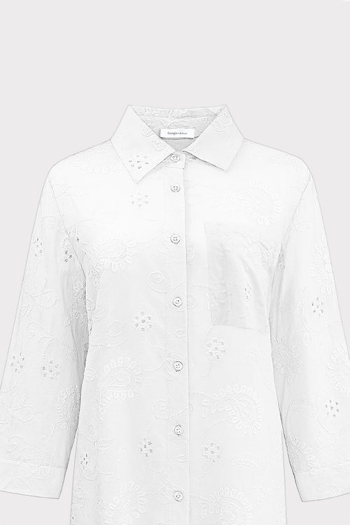 Abito camicia corto in sangallo