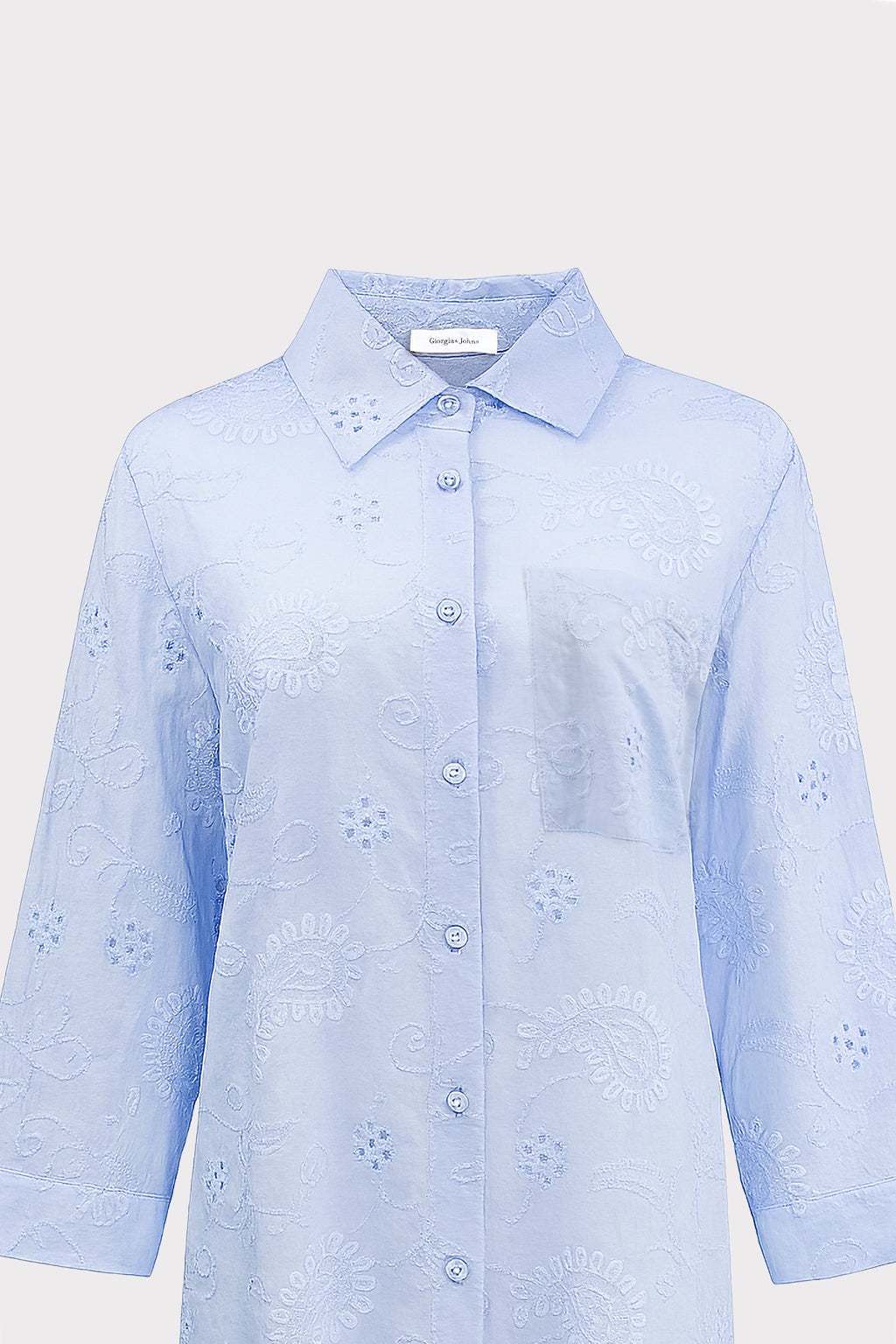 Abito camicia corto in sangallo